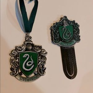 Slytherin bookmark and ornament for sale!